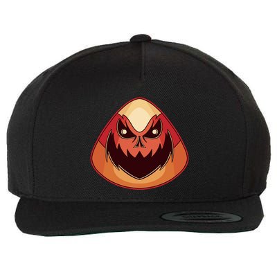 Candy Corn Monster Halloween Wool Snapback Cap