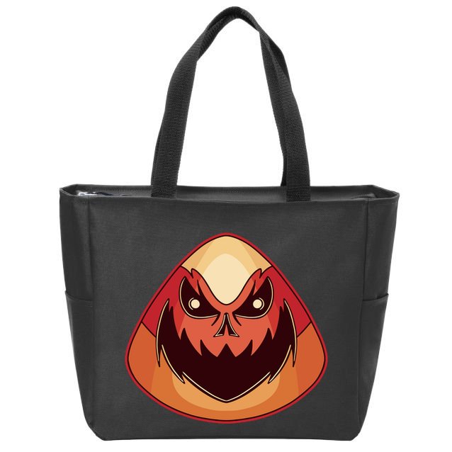 Candy Corn Monster Halloween Zip Tote Bag