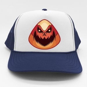 Candy Corn Monster Halloween Trucker Hat