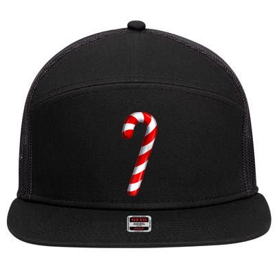 Candy Cane Merry And Bright Red And White Candy Costume Raglan Baseball 7 Panel Mesh Trucker Snapback Hat