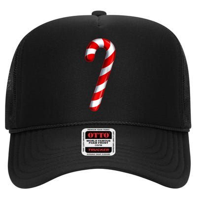 Candy Cane Merry And Bright Red And White Candy Costume Raglan Baseball High Crown Mesh Back Trucker Hat