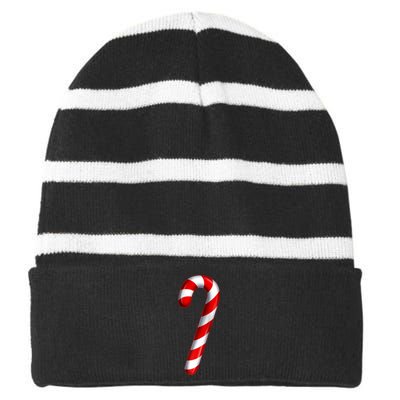 Candy Cane Merry And Bright Red And White Candy Costume Raglan Baseball Striped Beanie with Solid Band