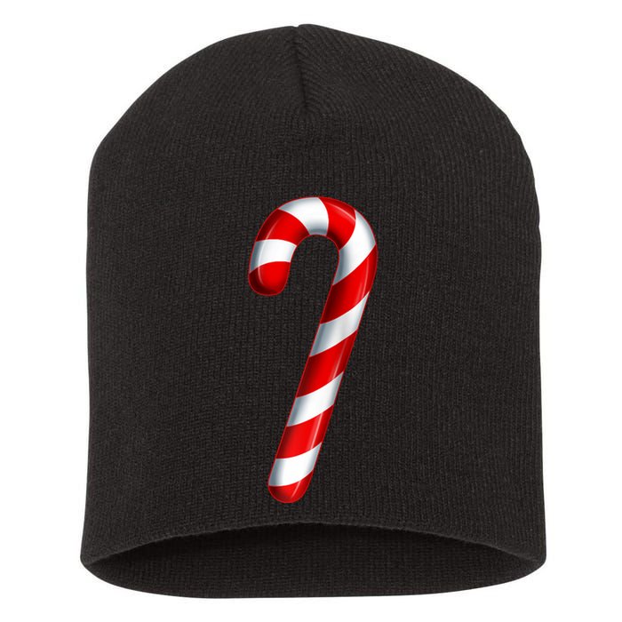 Candy Cane Merry And Bright Red And White Candy Costume Raglan Baseball Short Acrylic Beanie