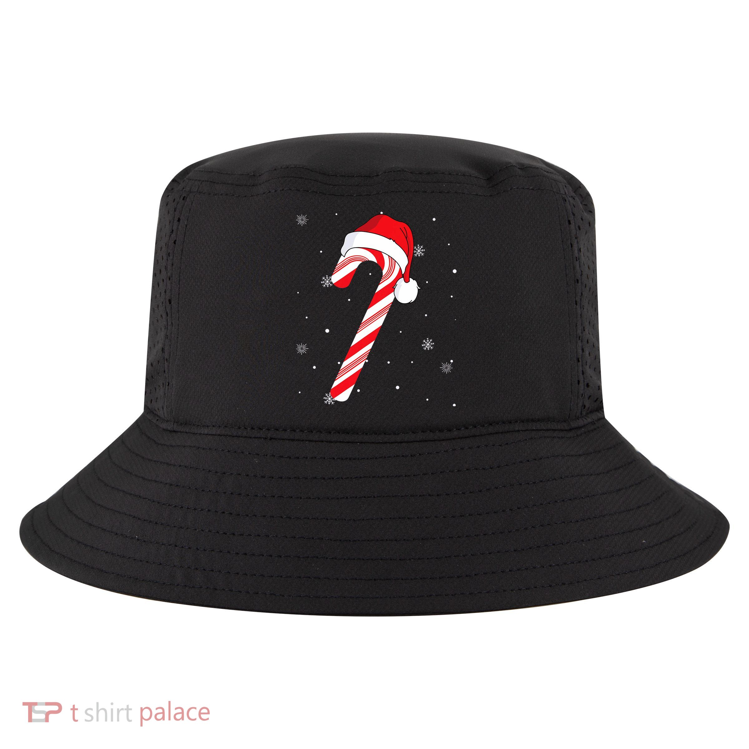 Candy Cane Merry And Bright Red And White Candy Cool Comfort Performance Bucket Hat
