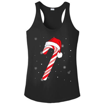 Candy Cane Merry And Bright Red And White Candy Ladies PosiCharge Competitor Racerback Tank