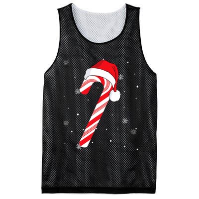 Candy Cane Merry And Bright Red And White Candy Mesh Reversible Basketball Jersey Tank