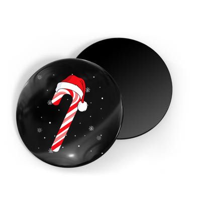 Candy Cane Merry And Bright Red And White Candy Magnet