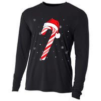 Candy Cane Merry And Bright Red And White Candy Cooling Performance Long Sleeve Crew