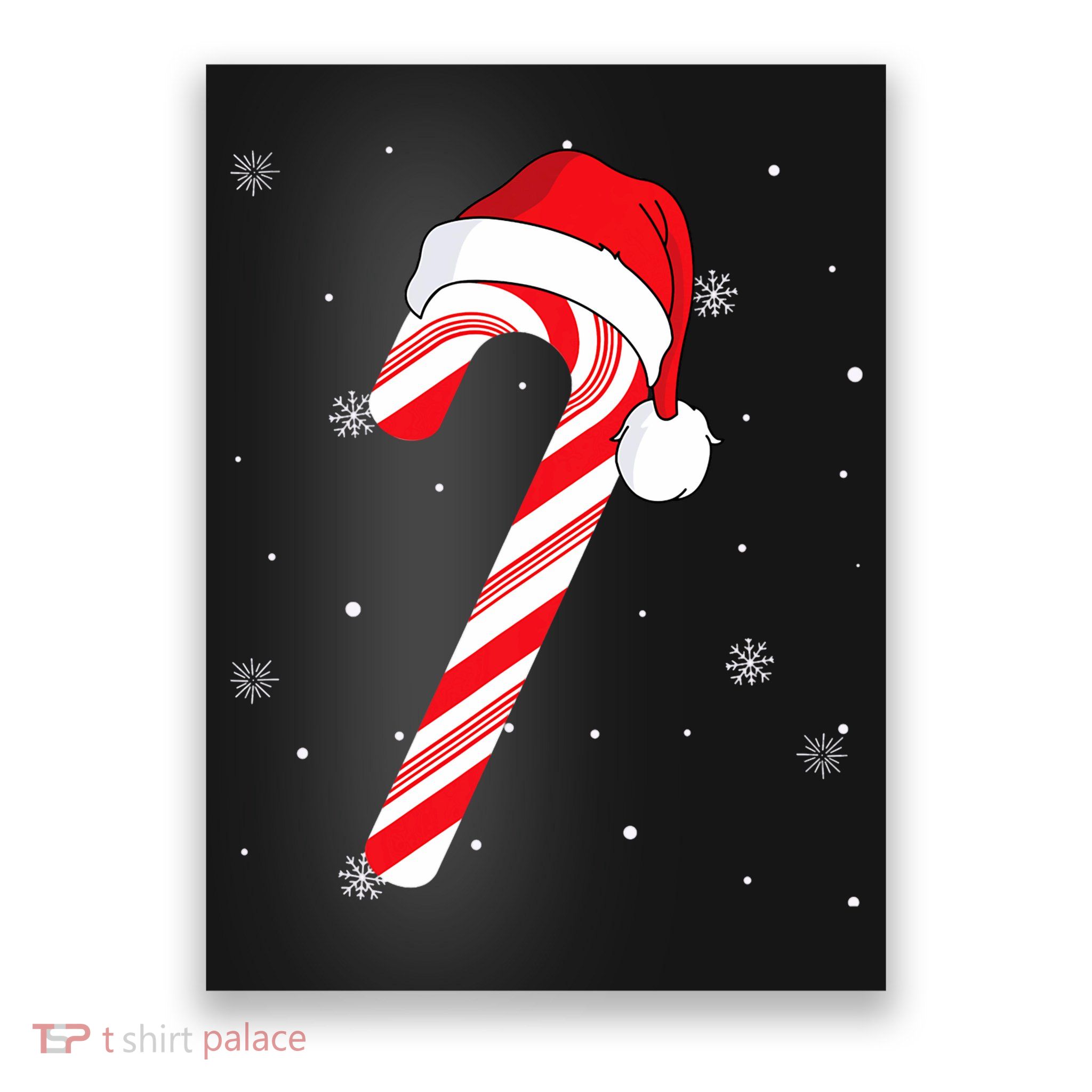 Candy Cane Merry And Bright Red And White Candy Poster