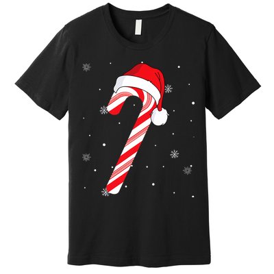 Candy Cane Merry And Bright Red And White Candy Premium T-Shirt