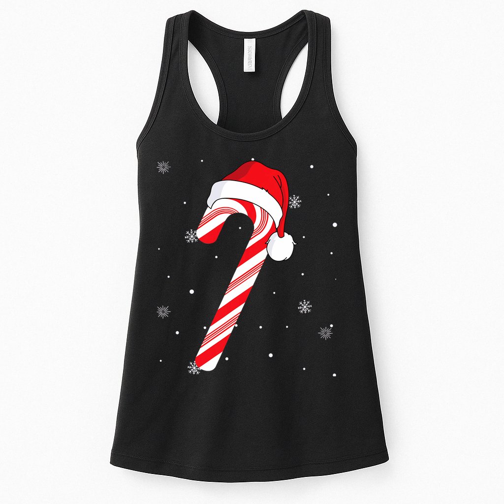 Candy Cane Merry And Bright Red And White Candy Womens Tank Top