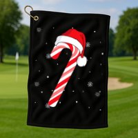 Candy Cane Merry And Bright Red And White Candy Golf Towel