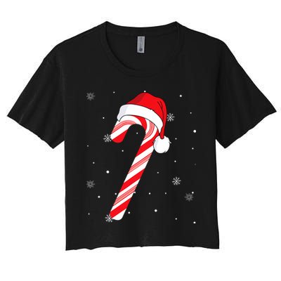 Candy Cane Merry And Bright Red And White Candy Crop Top