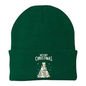 Cat Christmas Meow Christmas Knit Cap Winter Beanie