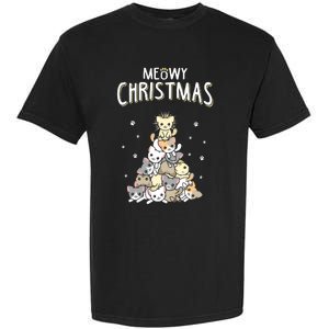 Cat Christmas Meow Christmas Garment-Dyed Heavyweight T-Shirt