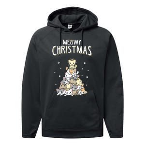 Cat Christmas Meow Christmas Performance Fleece Hoodie