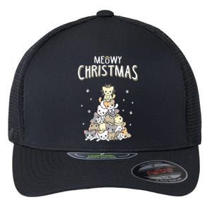 Cat Christmas Meow Christmas Flexfit Unipanel Trucker Cap