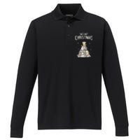 Cat Christmas Meow Christmas Performance Long Sleeve Polo