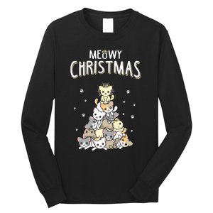 Cat Christmas Meow Christmas Long Sleeve Shirt