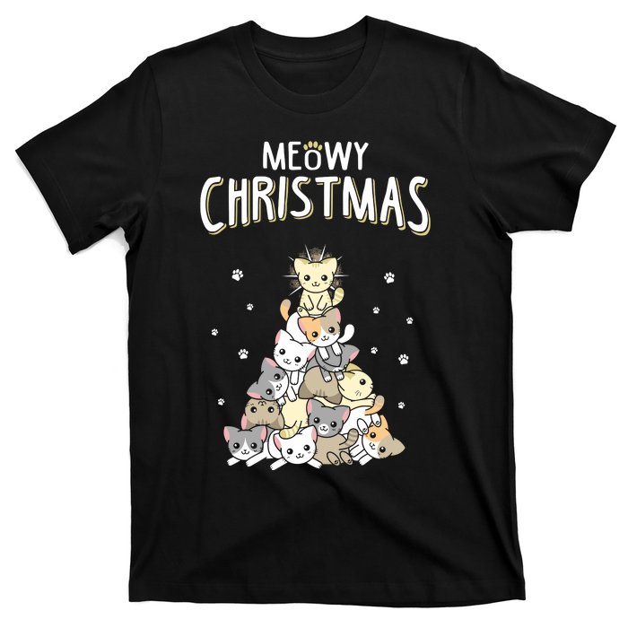 Cat Christmas Meow Christmas T-Shirt