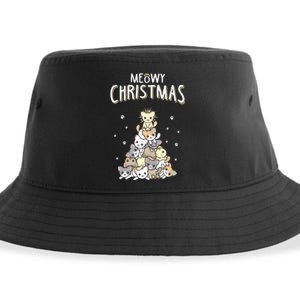 Cat Christmas Meow Christmas Sustainable Bucket Hat