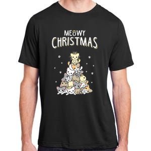 Cat Christmas Meow Christmas Adult ChromaSoft Performance T-Shirt