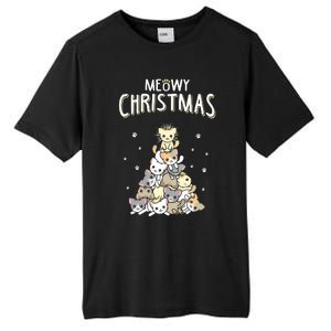 Cat Christmas Meow Christmas Tall Fusion ChromaSoft Performance T-Shirt