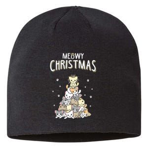 Cat Christmas Meow Christmas Sustainable Beanie