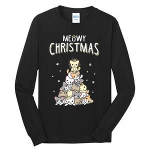 Cat Christmas Meow Christmas Tall Long Sleeve T-Shirt