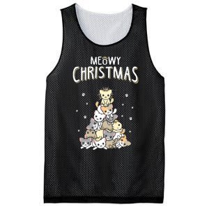 Cat Christmas Meow Christmas Mesh Reversible Basketball Jersey Tank