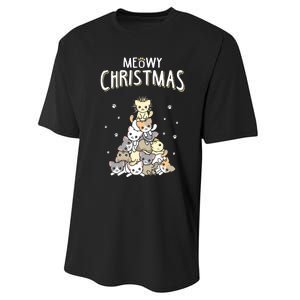 Cat Christmas Meow Christmas Performance Sprint T-Shirt