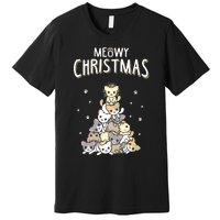 Cat Christmas Meow Christmas Premium T-Shirt