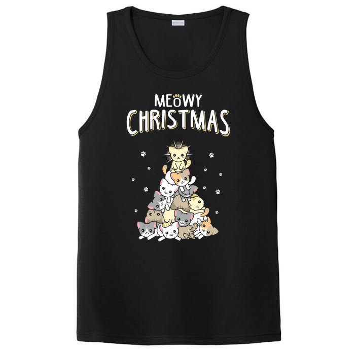 Cat Christmas Meow Christmas PosiCharge Competitor Tank