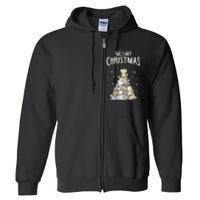 Cat Christmas Meow Christmas Full Zip Hoodie