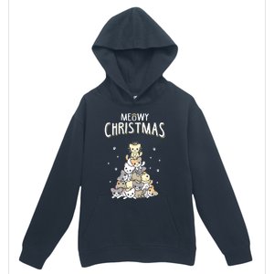 Cat Christmas Meow Christmas Urban Pullover Hoodie