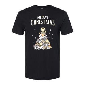 Cat Christmas Meow Christmas Softstyle CVC T-Shirt