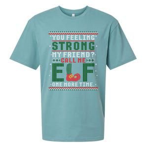 Christmas Call Me Elf One More Time Ugly Gift Sueded Cloud Jersey T-Shirt