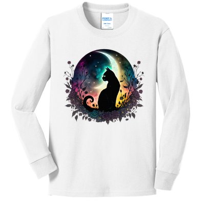 Cute Cat Motifs Cat Kids Long Sleeve Shirt