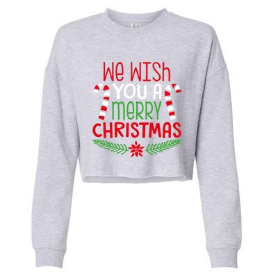 Candy Cane Matching Family We Wish You A Merry Christmas Gift Cropped Pullover Crew