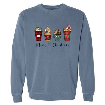 Christmas Coffee Merry Chritsmas Cozy Winter Coffee Lover Garment-Dyed Sweatshirt