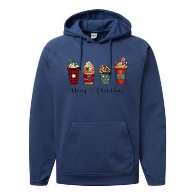 Christmas Coffee Merry Chritsmas Cozy Winter Coffee Lover Performance Fleece Hoodie