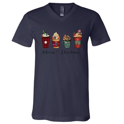 Christmas Coffee Merry Chritsmas Cozy Winter Coffee Lover V-Neck T-Shirt