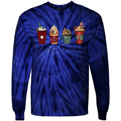 Christmas Coffee Merry Chritsmas Cozy Winter Coffee Lover Tie-Dye Long Sleeve Shirt