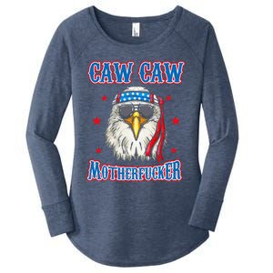 Caw Caw Motherfucker! Funny 4th Of July Patriotic Women's Perfect Tri Tunic Long Sleeve Shirt