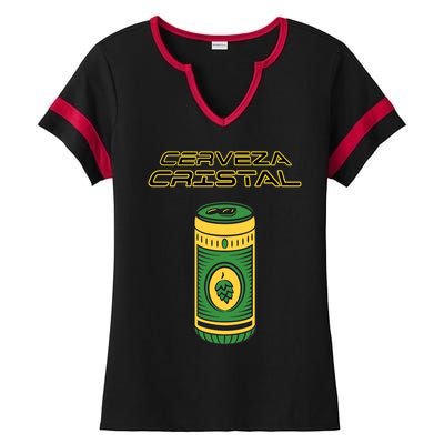 Cerveza Cristal Meme Funny Product Placement Ladies Halftime Notch Neck Tee