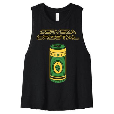 Cerveza Cristal Meme Funny Product Placement Women's Racerback Cropped Tank