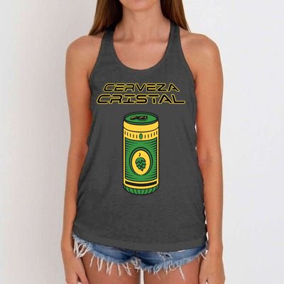 Cerveza Cristal Meme Funny Product Placement Women's Knotted Racerback Tank