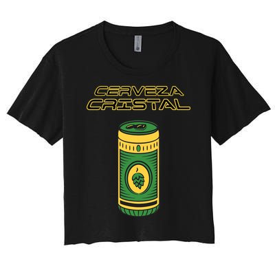 Cerveza Cristal Meme Funny Product Placement Women's Crop Top Tee