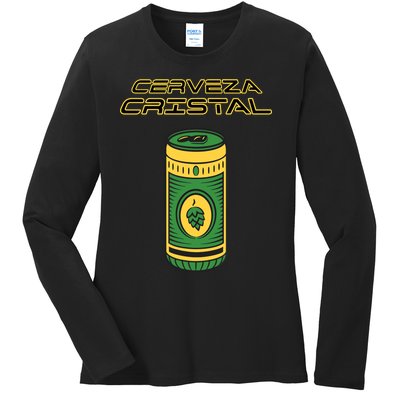 Cerveza Cristal Meme Funny Product Placement Ladies Long Sleeve Shirt