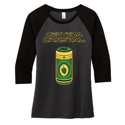 Cerveza Cristal Meme Funny Product Placement Women's Tri-Blend 3/4-Sleeve Raglan Shirt